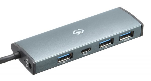 Разветвитель USB Digma HUB-3U3.0С-UC-G Серый