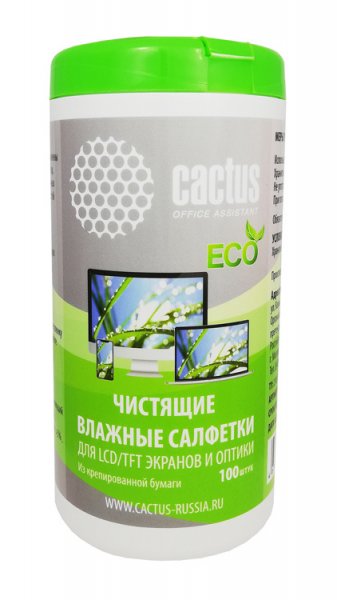 Салфетки Cactus CS-1001PE для экранов и оптики