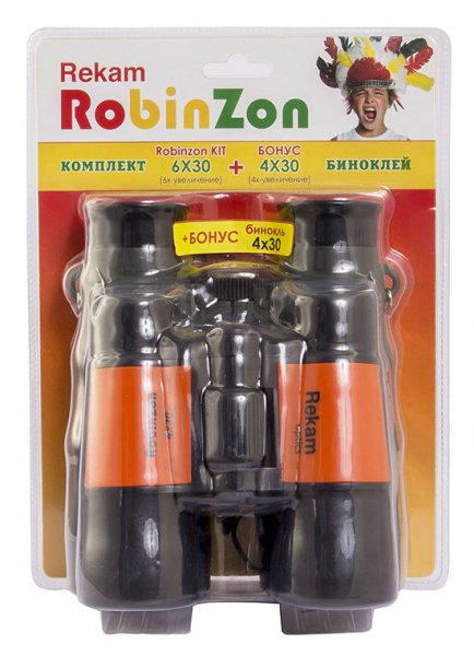 Бинокль Rekam Robinzon Kit 6x30 4x30 Черный