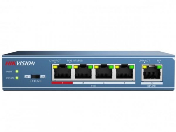 Коммутатор Hikvision DS-3E0105P-E Синий