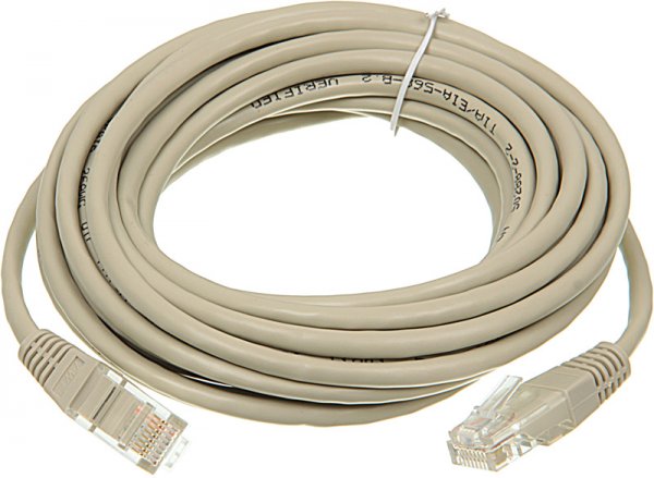 Патч-корд Lanmaster TWT-45-45-5.0-GY UTP cat5E molded 5м серый RJ-45 (m)-RJ-45 (m)