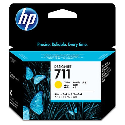 Картридж струйный HP 711 CZ136A желтый x3упак. (29мл) для HP DJ T120 T520