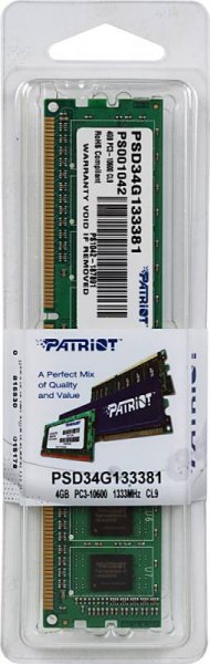 Оперативная память 1x4Gb 1333MHz Patriot PSD34G133381